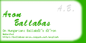 aron ballabas business card